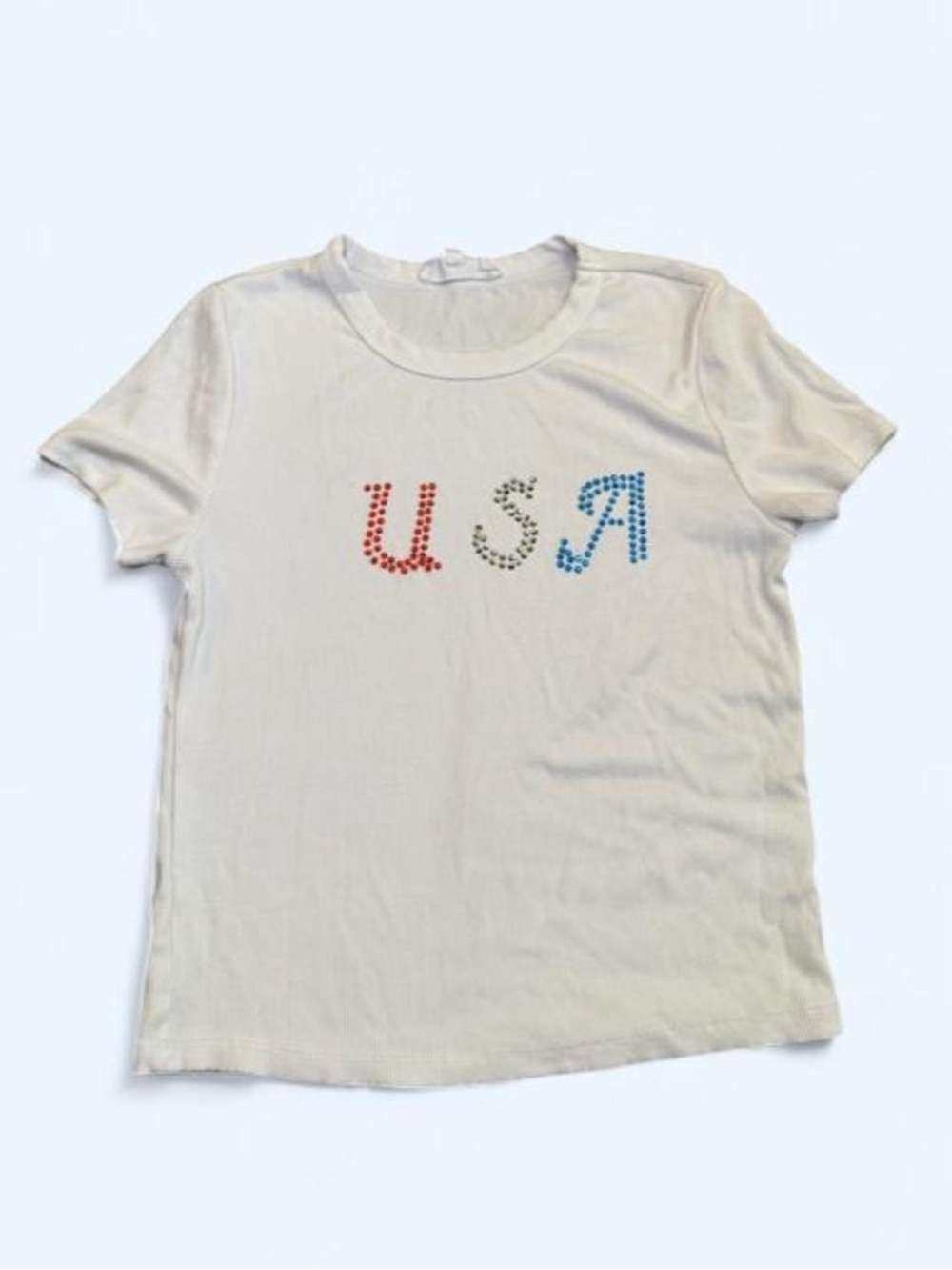 Custom Bedazzled USA Babydoll Tee